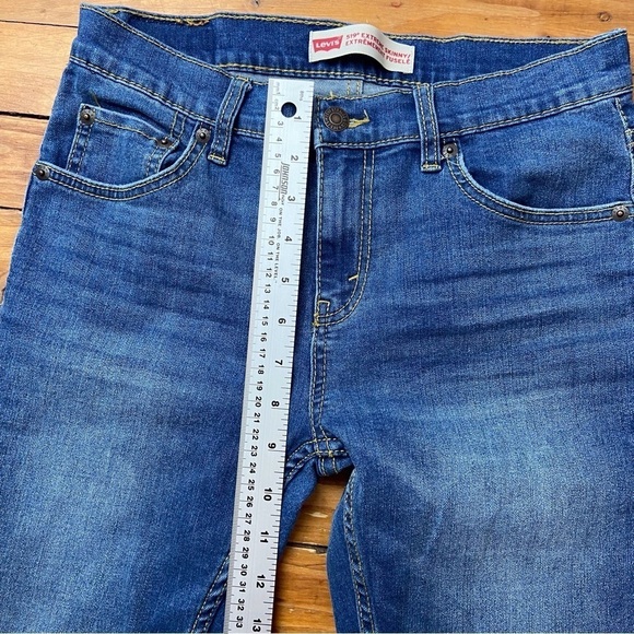LEVIS 519 Extreme skinny high rise waist blue stretch size 28 or 16 teenager - Picture 9 of 12